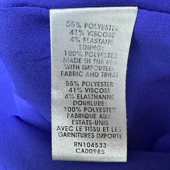 Nanette Lepore‎ Women's Blue Fit & Flare V Neck Textured Cocktail Dress Size 0 - Picture 6 of 7